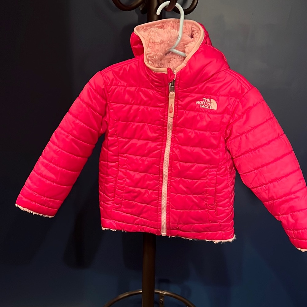 Hot pink reversible North face jacket